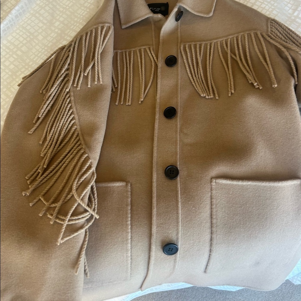Kooples fringe wool coat - Picture 4 of 8